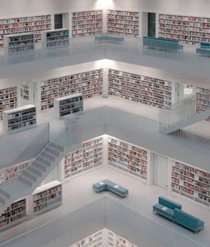 Fondo de pantalla de Enorme Biblioteca Blanca en Alemania — Galaxy Z Fold Fondos de pantalla