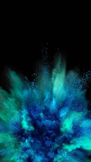 Fondo de pantalla AMOLED de una explosión de polvo azul en varios tonos. — AMOLED Fondos de pantalla