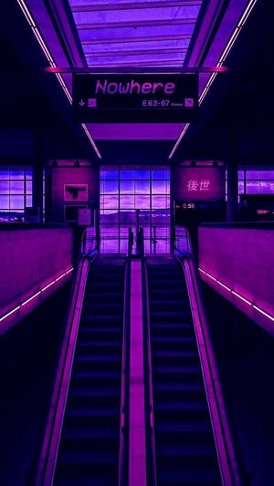 Escalera Eléctrica de Anime Estética Púrpura Oscuro — Púrpura oscuro aesthetic Fondos de pantalla