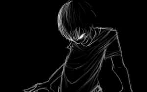 Escena de Anime en Blanco y Negro Enigmática — Anime negro Fondos de pantalla