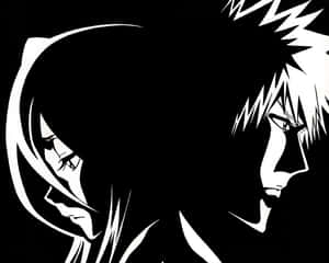 Escena de Anime en Blanco y Negro — Anime en Blanco y Negro Fondos de pantalla