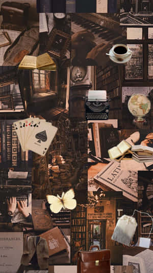 Escena de Biblioteca con Estética Dark Academia — Estética dark academia Fondos de pantalla