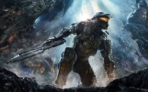 Escena Épica de Master Chief de Halo en Teléfono Gamer 4K — GIF de videojuego Fondos de pantalla