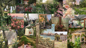Escritorio Cottagecore de Flores Románticas