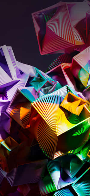 Esculturas de Papel Abstractas y Coloridas en Forma de Acordeón