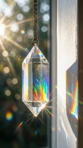 Un prisma de cristal crea una luz de arcoíris colorida sobre una pared — iPhone 8 Fondos de pantalla