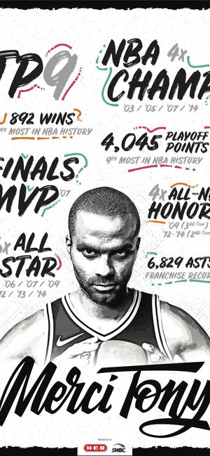 Estadísticas de Baloncesto de Tony Parker — iPhone 14 Fondos de pantalla