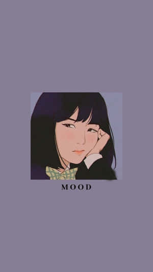 Estado de ánimo de chica anime minimalista — Anime Fondos de pantalla