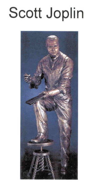 Estatua de bronce de Scott Joplin, El Rey del Ragtime — 18:9 Fondos de pantalla