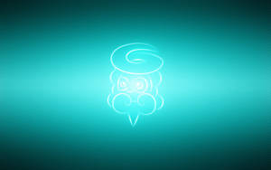 Fanart neón azul del Pokémon Castform en su forma de nieve para fondo de pantalla.