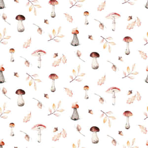 Estética blanca de hongos lindos vintage — Champiñón lindo Fondos de pantalla