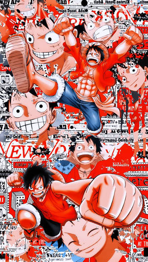 Estética Brillante de Luffy — Fondo rojo aesthetic Fondos de pantalla