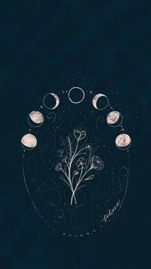 Fondo de pantalla Estética Bruja Flores de Luna