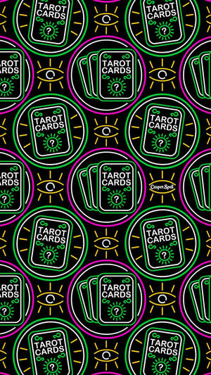 Fondo de pantalla con patrón de cartas de tarot de estética de bruja — Estética verde salvia GIF Fondos de pantalla