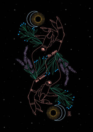 Fondo de pantalla de estética de manos brujeriles