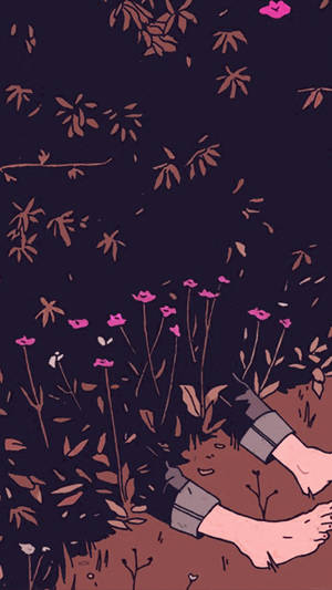 Fondo de pantalla de arte floral estético para celular