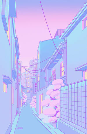 Estética Japonesa Pastel de un Callejón Vacío