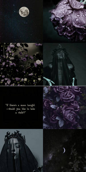 Fondo de pantalla de estética oscura violeta de bruja