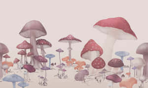Estética pastel de hongos lindos vintage — Estética de hongos Fondos de pantalla