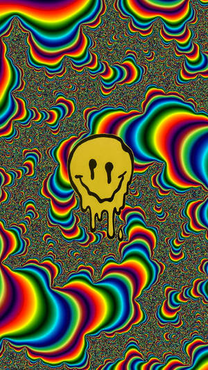 Estética Trippy de Smiley Derretido Abstracto