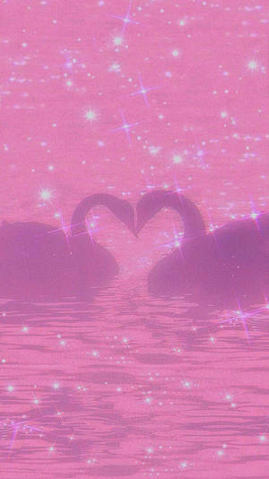 Estética Y2K Cisnes Rosas — Rosa claro estético Fondos de pantalla