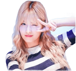 Estrella del Kpop haciendo señal de paz