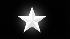 Estrella blanca simple sobre fondo negro