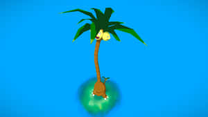 Exeggutor en fondo azul — Anime escritorio Fondos de pantalla