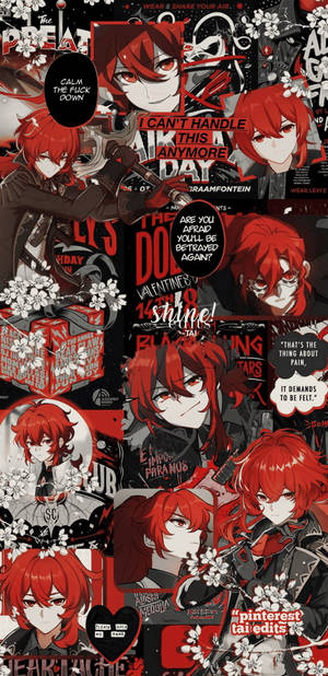Diluc Negro y Rojo Gaming — Genshin impact GIF Fondos de pantalla