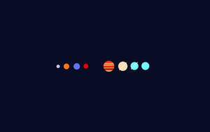 Fondo de pantalla minimalista de sistema solar colorido