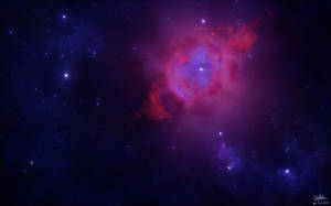 Increíble fondo de pantalla de nebulosa galáctica púrpura, estrellas, polvo cósmico y cuerpo celeste