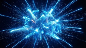 Explosión abstracta de luz azul neón — Azul neón Fondos de pantalla