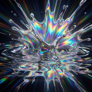 Una explosión holográfica futurista e iridiscente con colores cambiantes. — Galaxy Watch Fondos de pantalla