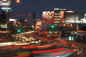 Fondo de pantalla de exposición larga de Sunset Boulevard
