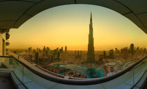 Fondo de pantalla Burj Khalifa amanecer dorado