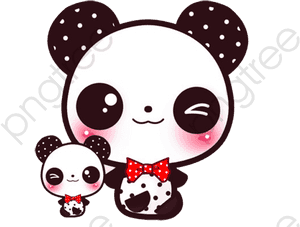 Familia de pandas caricatura adorable — Panda Fondos de pantalla