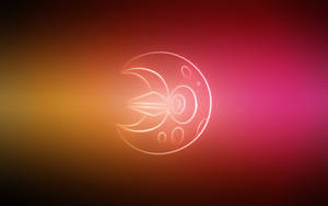 Fanart neón naranja y rosa de Pokémon Lunatone para fondo de pantalla.