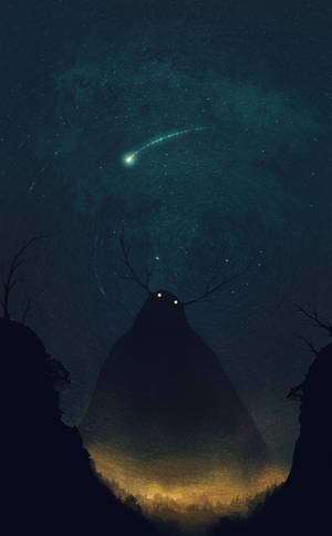 Fondo de pantalla de fantasma monstruo gigante en silueta — Galaxy Tab S10+ Fondos de pantalla