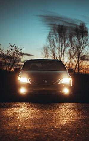 Fondo de pantalla de faros del Honda Civic Si — Galaxy Tab S10+ Fondos de pantalla