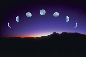 Fase lunar estética al amanecer — Luna estética Fondos de pantalla