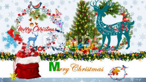 Fondo de pantalla de Felicitación Navideña Collage