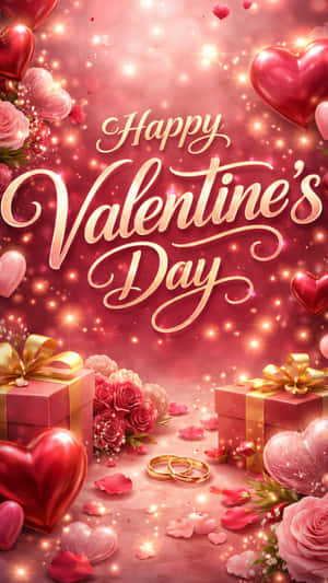 san valentín, amor, romance, romántico, corazones, corazón, rosas, rosa, pareja, cinematográfico, estético, rosa, rojo, dorado, brillo, bokeh, elegante, tipografía, celebración, festival