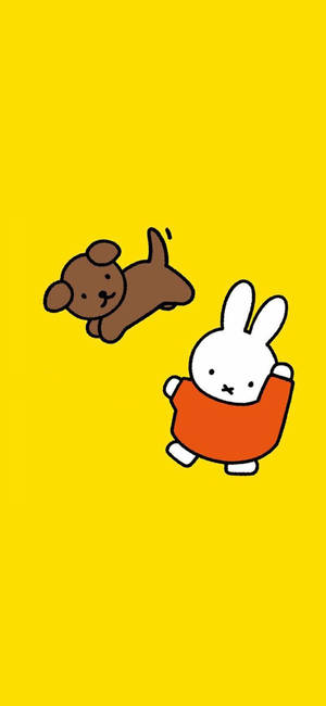 Fondo de pantalla de Feliz Miffy y Snuffy — iPhone 13 Pro Fondos de pantalla