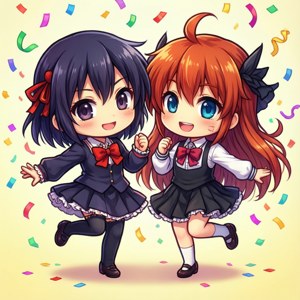 Fondo de pantalla chibi adorable de Sumomo y Kotoko de Chobits.