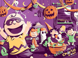 Fondo de pantalla de la Fiesta de Halloween Púrpura de Charlie Brown — Charlie Brown Halloween Fondos de pantalla