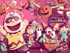 Fondo de pantalla de la Fiesta de Halloween Rosa de Charlie Brown