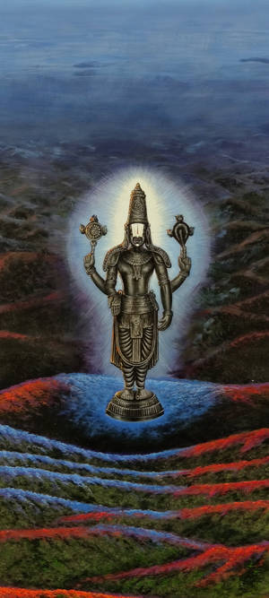 Figura Deidad Metálica Negra de Venkateswara Swamy — iPhone 11 Pro Fondos de pantalla
