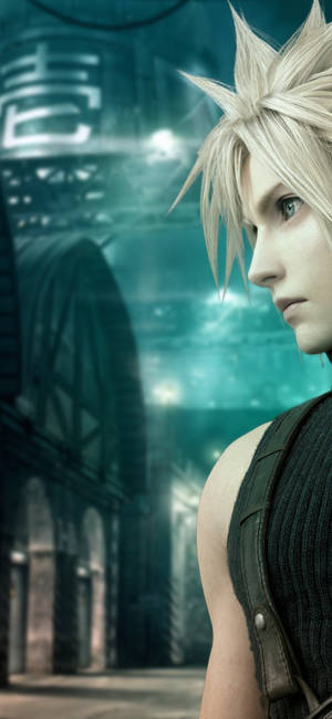 Fondo de pantalla del perfil de Cloud de Final Fantasy 7 — iPhone 16 Pro Fondos de pantalla