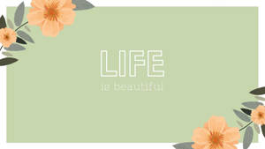 Fondo de pantalla de flor naranja en frase linda verde