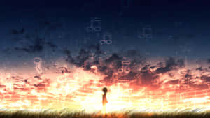 Flores de Cerezo Serenas en un Paisaje Anime — Anime hermoso Fondos de pantalla